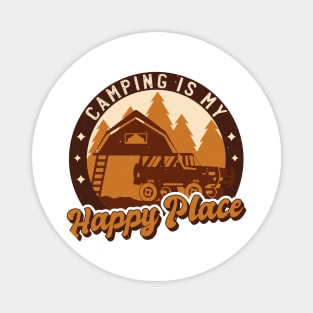 Camping Happy Place  P R t shirt Magnet